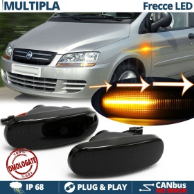 X2 Intermitentes LED para Fiat MULTIPLA 2 Secuenciales Homologados, Lente Negra, CANBUS No Error
