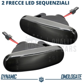 X2 Intermitentes LED para Fiat MULTIPLA 2 Secuenciales Homologados, Lente Negra, CANBUS No Error