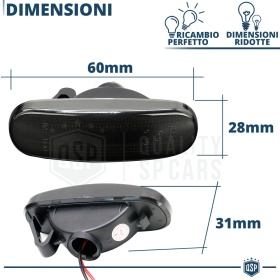 X2 Intermitentes LED para Fiat MULTIPLA 2 Secuenciales Homologados, Lente Negra, CANBUS No Error