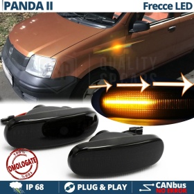 Frecce LED Dinamiche Laterali per Fiat PANDA 2 (169), SEQUENZIALI Omologate, Nere, CANbus No Error
