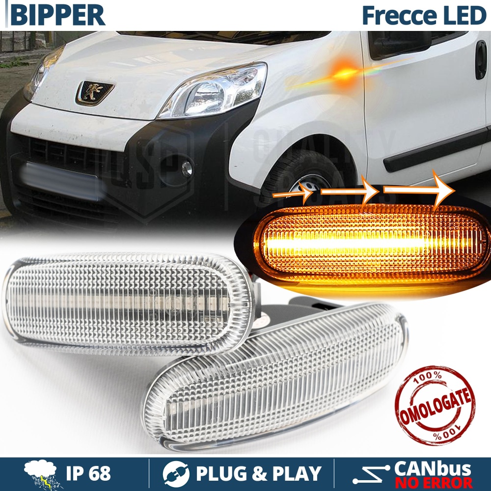 X2 Intermitentes LED para Peugeot Bipper Secuenciales Homologados, CANBUS No Error X2 Intermitentes LED para Peugeot Bipper Secuenciales Homologados, CANBUS No Error