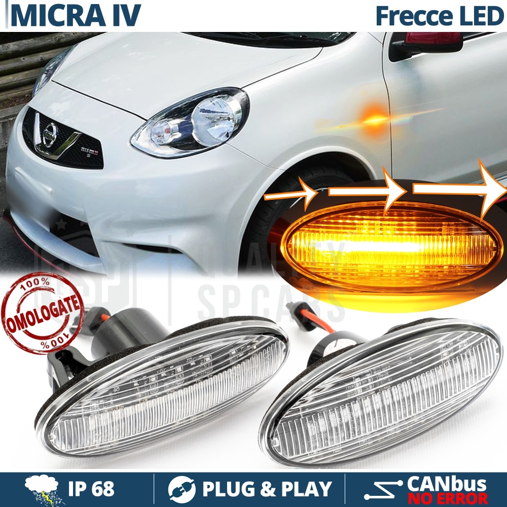 X2 Intermitentes LED para Nissan Micra 4 Secuenciales Homologados, CANBUS No Error X2 Intermitentes LED para Nissan Micra 4 Secuenciales Homologados, CANBUS No Error