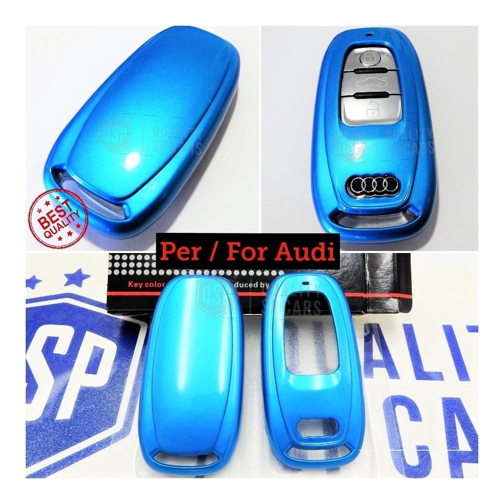 Funda Rígida Llave Mando AZUL metalizado para Audi Carcasa Protectora en Abs Térmico Funda Rígida Llave Mando AZUL metalizado para Audi Carcasa Protectora en Abs Térmico