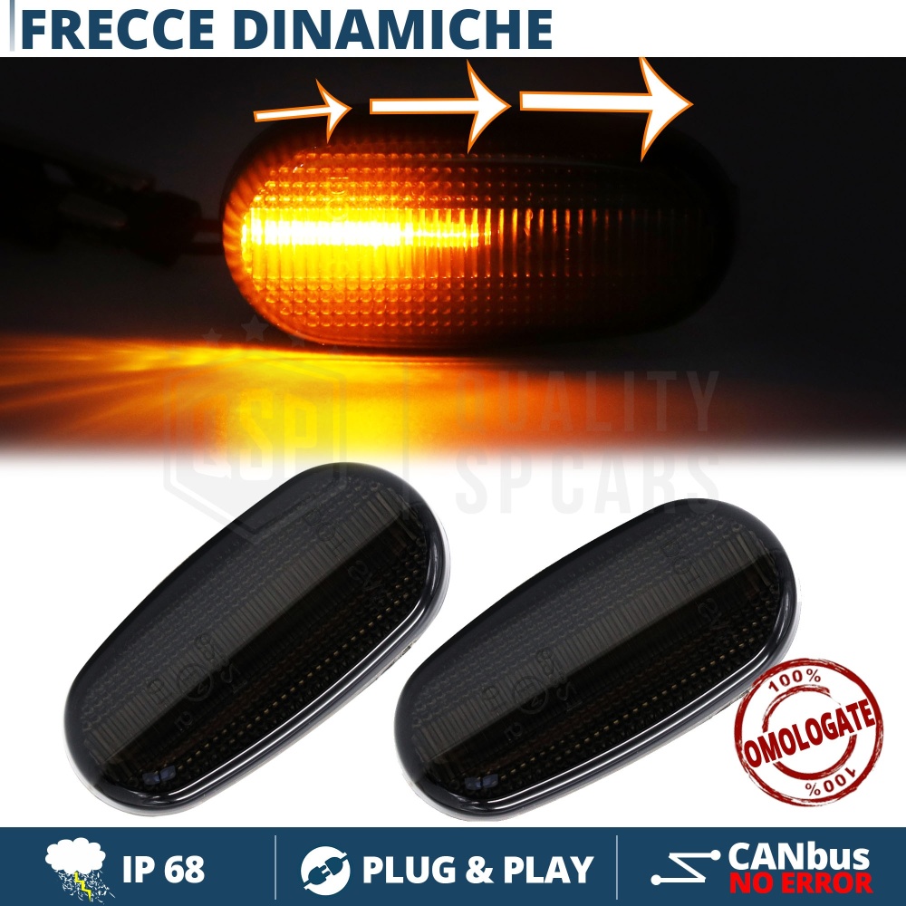 X2 Intermitentes LED Secuenciales para Alfa Romeo, Homologados, Lente Negra Oscura, CANBUS No Error X2 Intermitentes LED Secuenciales para Alfa Romeo, Homologados, Lente Negra Oscura, CANBUS No Error
