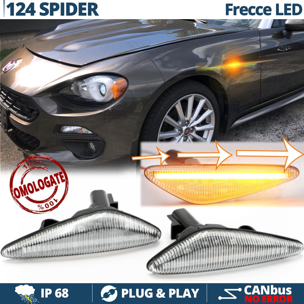X2 Intermitentes LED para Fiat 124 Spider Secuenciales Homologados, CANBUS No Error X2 Intermitentes LED para Fiat 124 Spider Secuenciales Homologados, CANBUS No Error