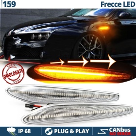 Frecce LED Dinamiche Laterali per Alfa Romeo 159, SEQUENZIALI Omologate, CANbus No Errori