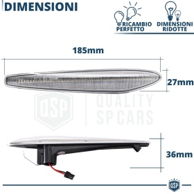 Frecce LED Dinamiche Laterali per Alfa Romeo 159, SEQUENZIALI Omologate, CANbus No Errori