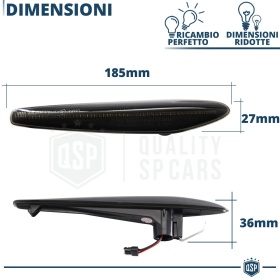 Frecce LED Dinamiche Laterali per Alfa Romeo 159, SEQUENZIALI Omologate, Nere, CANbus No Error