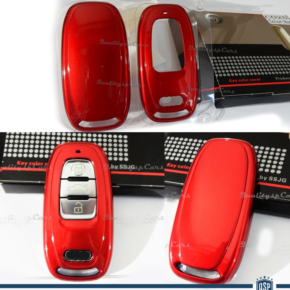 Funda Rígida Llave Mando ROJO metalizado para Audi Carcasa Protectora en Abs Térmico Funda Rígida Llave Mando ROJO metalizado para Audi Carcasa Protectora en Abs Térmico