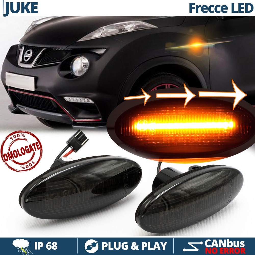 X2 Intermitentes LED para Nissan Juke F15 Secuenciales Homologados, Lente Negra, CANBUS No Error X2 Intermitentes LED para Nissan Juke F15 Secuenciales Homologados, Lente Negra, CANBUS No Error