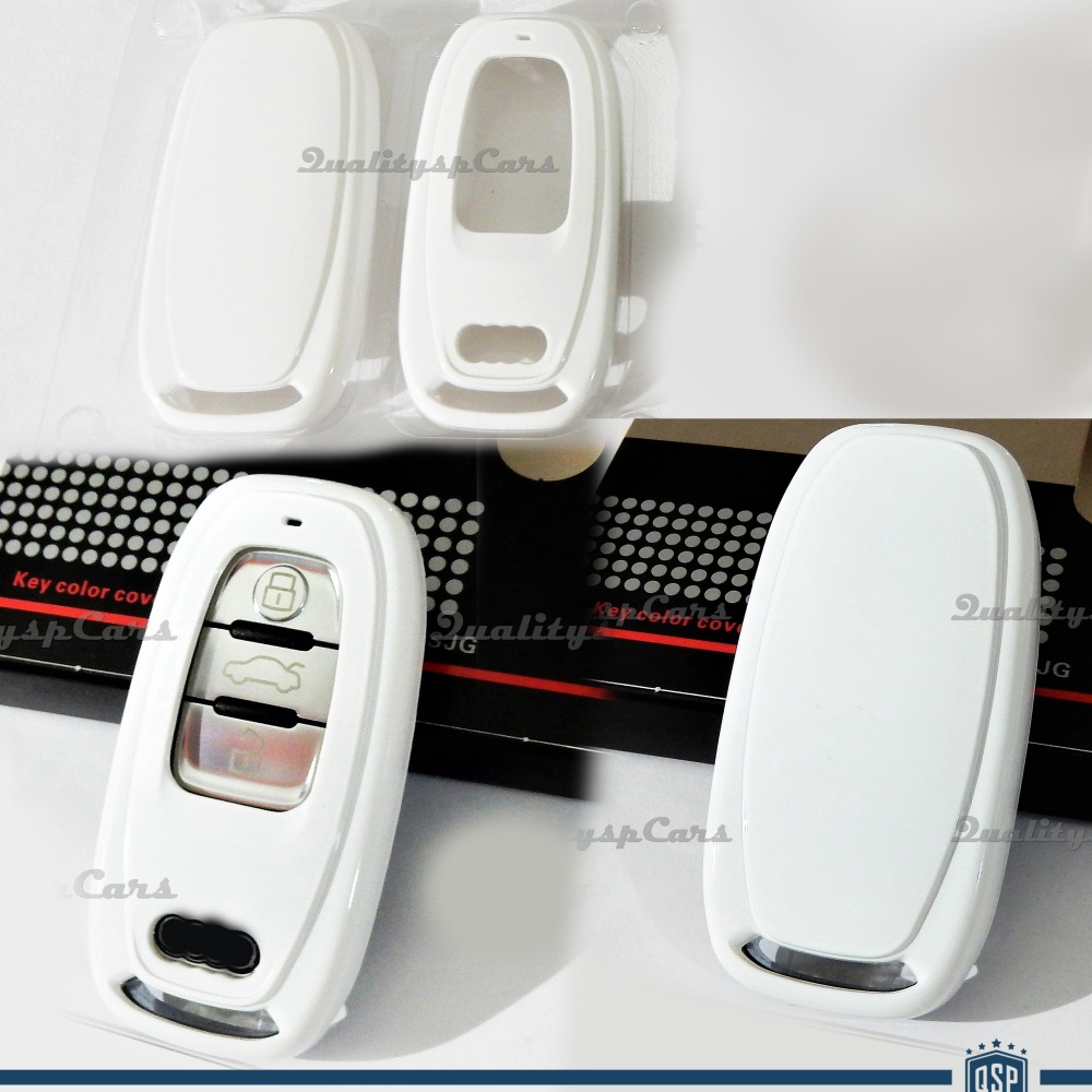 Funda Rígida Llave Mando BLANCO metalizado para Audi Carcasa Protectora en Abs Térmico Funda Rígida Llave Mando BLANCO metalizado para Audi Carcasa Protectora en Abs Térmico