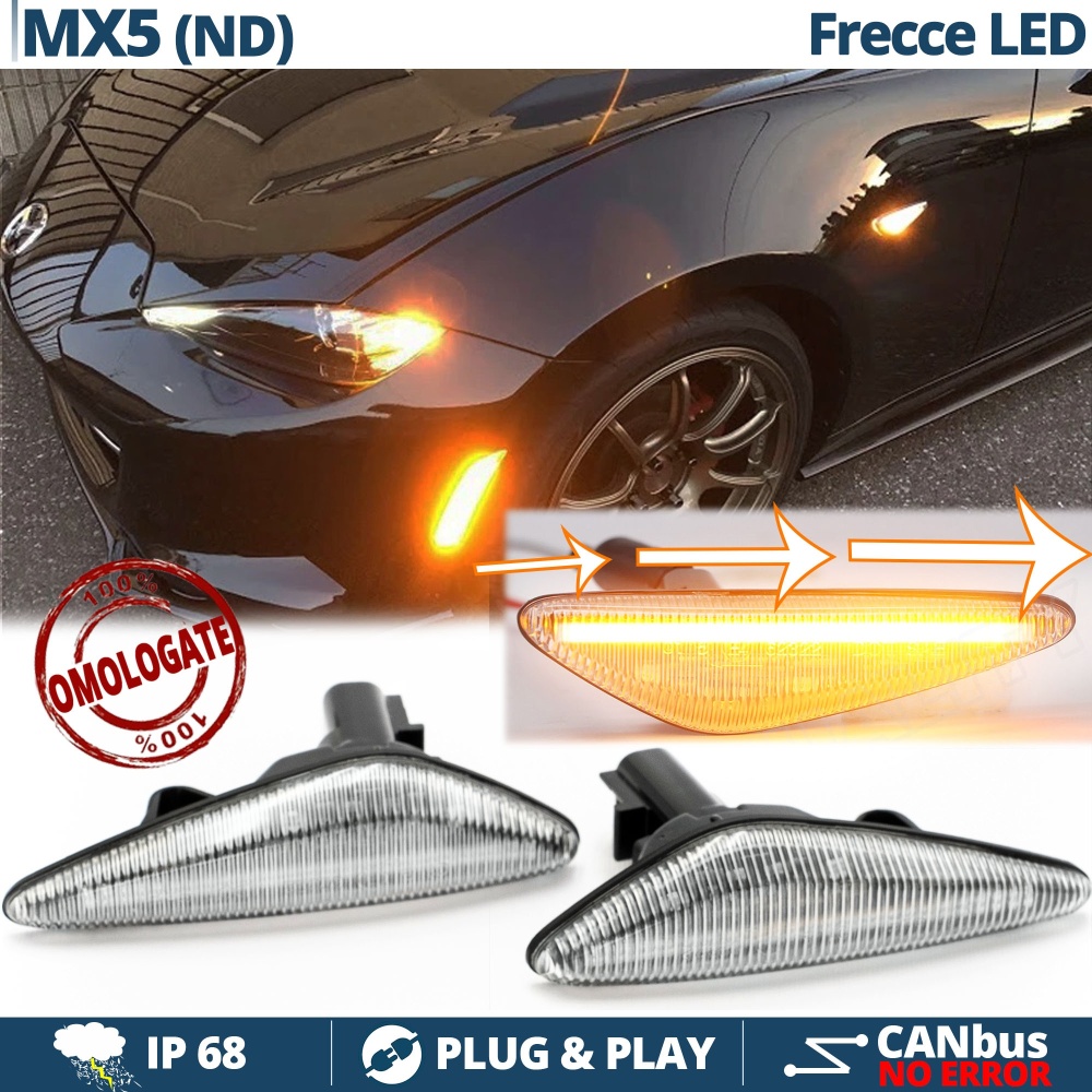 X2 Intermitentes LED para Mazda MX-5 4 (ND) Secuenciales Homologados, CANBUS No Error X2 Intermitentes LED para Mazda MX-5 4 (ND) Secuenciales Homologados, CANBUS No Error