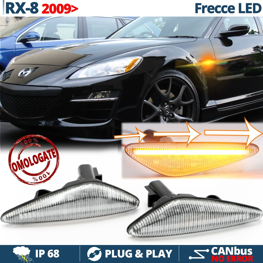 X2 Intermitentes LED para Mazda RX-8 Facelift Secuenciales Homologados, CANBUS No Error X2 Intermitentes LED para Mazda RX-8 Facelift Secuenciales Homologados, CANBUS No Error