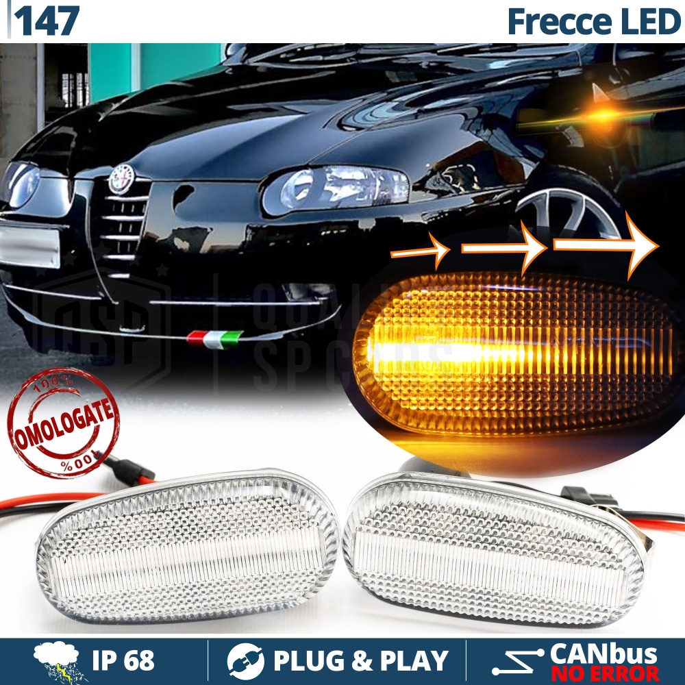 X2 Intermitentes LED para Alfa Romeo 147 Pre-Facelift Secuenciales Homologados, CANBUS No Error X2 Intermitentes LED para Alfa Romeo 147 Pre-Facelift Secuenciales Homologados, CANBUS No Error