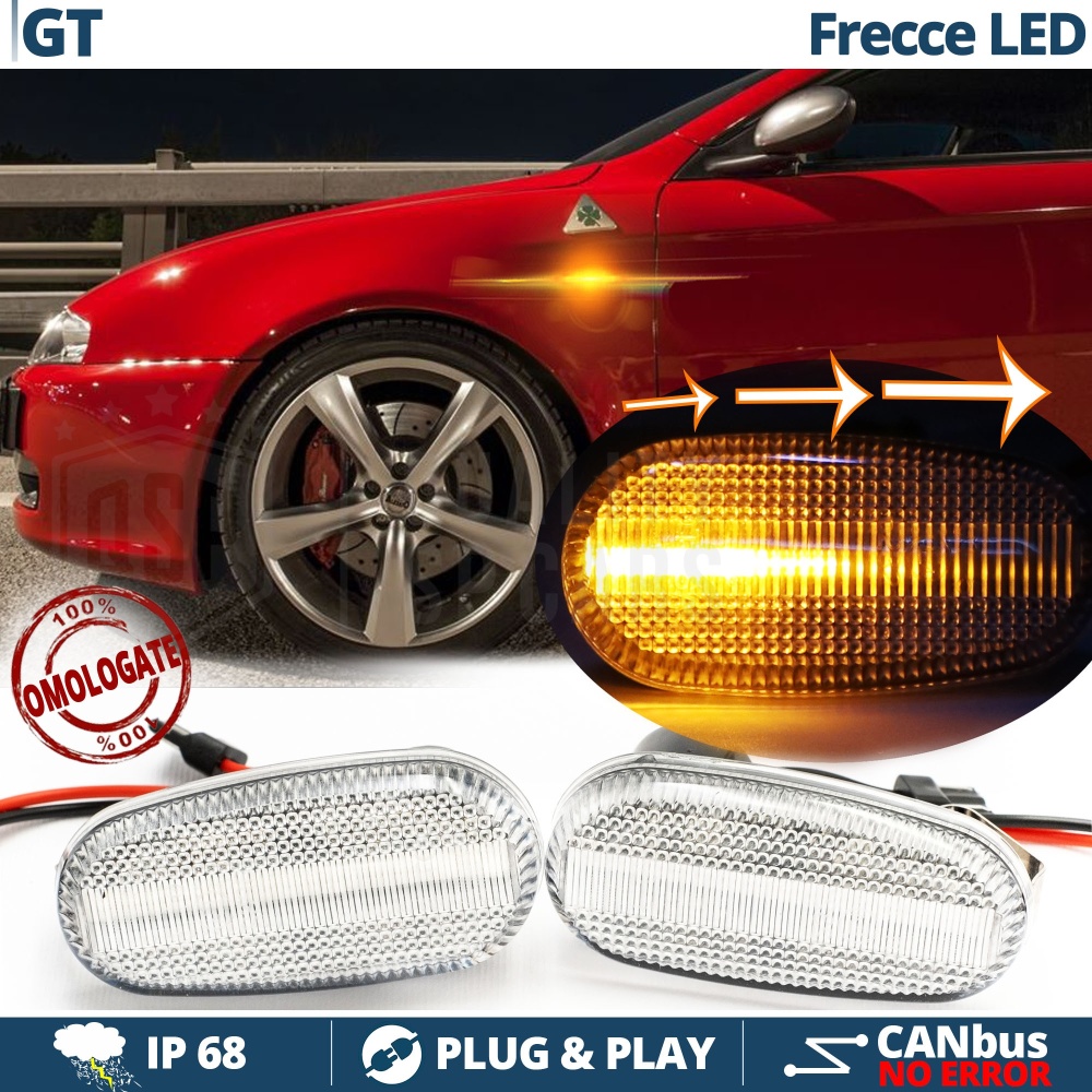 X2 Intermitentes LED para Alfa Romeo GT (937) Secuenciales Homologados, CANBUS No Error X2 Intermitentes LED para Alfa Romeo GT (937) Secuenciales Homologados, CANBUS No Error