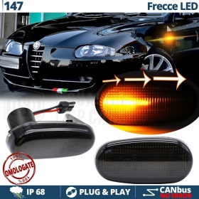 X2 Intermitentes LED para Alfa Romeo 147 Pre-Facelift Secuenciales Homologados, Lente Negra, CANBUS No Error