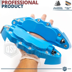 2 Cover COPRI PINZE Freni Blu Universali Auto 28CM Tuning in METALLO
