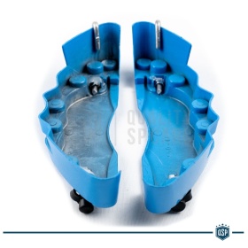 2 Cover COPRI PINZE Freni Blu Universali Auto 28CM Tuning in METALLO