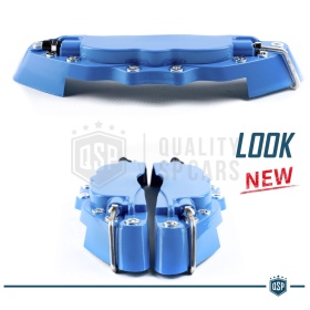 2 Cover COPRI PINZE Freni Blu Universali Auto 28CM Tuning in METALLO