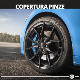 2 Cover COPRI PINZE Freni Blu Universali Auto 28CM Tuning in METALLO