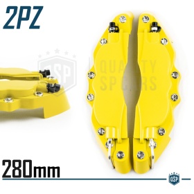 2 CUBRE PINZAS Freno Amarillas Universales para Coches 28CM en Aleación de Aluminio