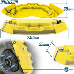 2 CUBRE PINZAS Freno Amarillas Universales para Coches 28CM en Aleación de Aluminio