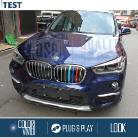 3x Riñones Rejilla para Bmw X1 F48 (15-19) CON 7 Bandas Verticales  en Colores M Sport en ABS