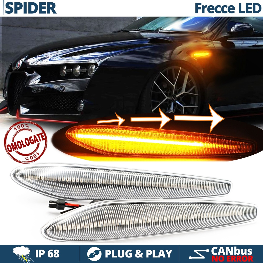 X2 Intermitentes LED para Alfa Romeo Spider (939) Secuenciales Homologados, CANBUS No Error X2 Intermitentes LED para Alfa Romeo Spider (939) Secuenciales Homologados, CANBUS No Error