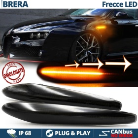 X2 Intermitentes LED para Alfa Romeo Brera Secuenciales Homologados, Lente Negra, CANBUS No Error