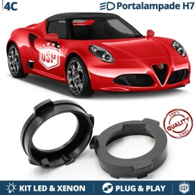 2X Adaptatores del Retenedor Soporte Bombilla para Montaje KIT LED H7 para Alfa Romeo 4C (2013-2019)