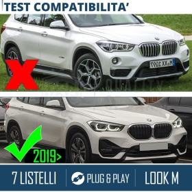 3x Riñones Rejilla para Bmw X1 F48 Facelift CON 7 Bandas Verticales en Colores M Sport en ABS