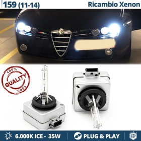 Coppia Lampadine di Ricambio Bi-Xenon D1S per ALFA ROMEO 159 Luci Bianco Ghiaccio 6000K 35W