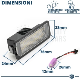 2 Luces de Matricula LED para Bentley Azure 2 CANbus 18 LED 6500K Blanco Frío Plug & Play