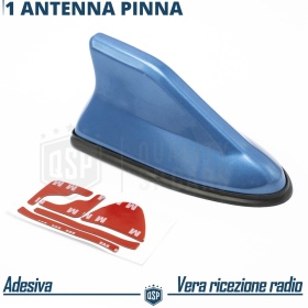 Car Roof Blue SHARK FIN Universal Antenna | Real AM-FM-DAB+ RADIO Reception Rubber Base
