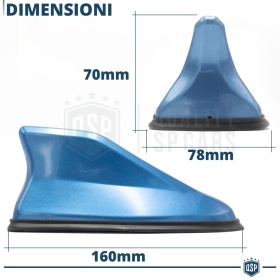 Car Roof Blue SHARK FIN Universal Antenna | Real AM-FM-DAB+ RADIO Reception Rubber Base