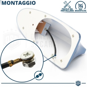 Antenna Auto PINNA DI SQUALO Blu Universale | VERA Ricezione RADIO AM-FM-DAB+