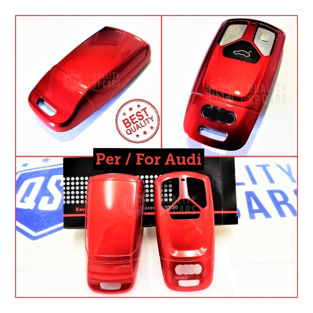 Funda Rígida Llave Mando Rojo metalizado para Audi Carcasa Protectora en Abs Térmico Funda Rígida Llave Mando Rojo metalizado para Audi Carcasa Protectora en Abs Térmico