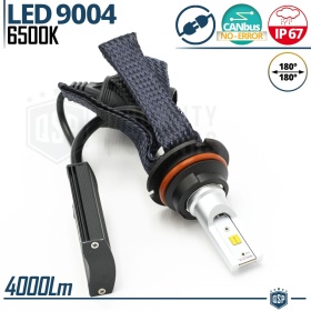 1 Bombilla LED 9004 CANbus | Conversión LED Luces de CRUCE + CARRETERA | 6500K Blanco Frío 4000LM