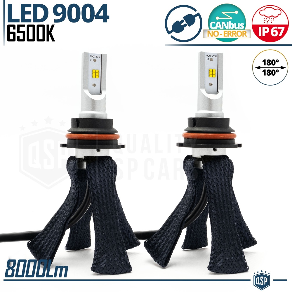 Kit LED 9004 CANbus Plug & Play | Conversión LED LUCES DE CRUCE + CARRETERA | 6500K Blanco Frío 8000LM