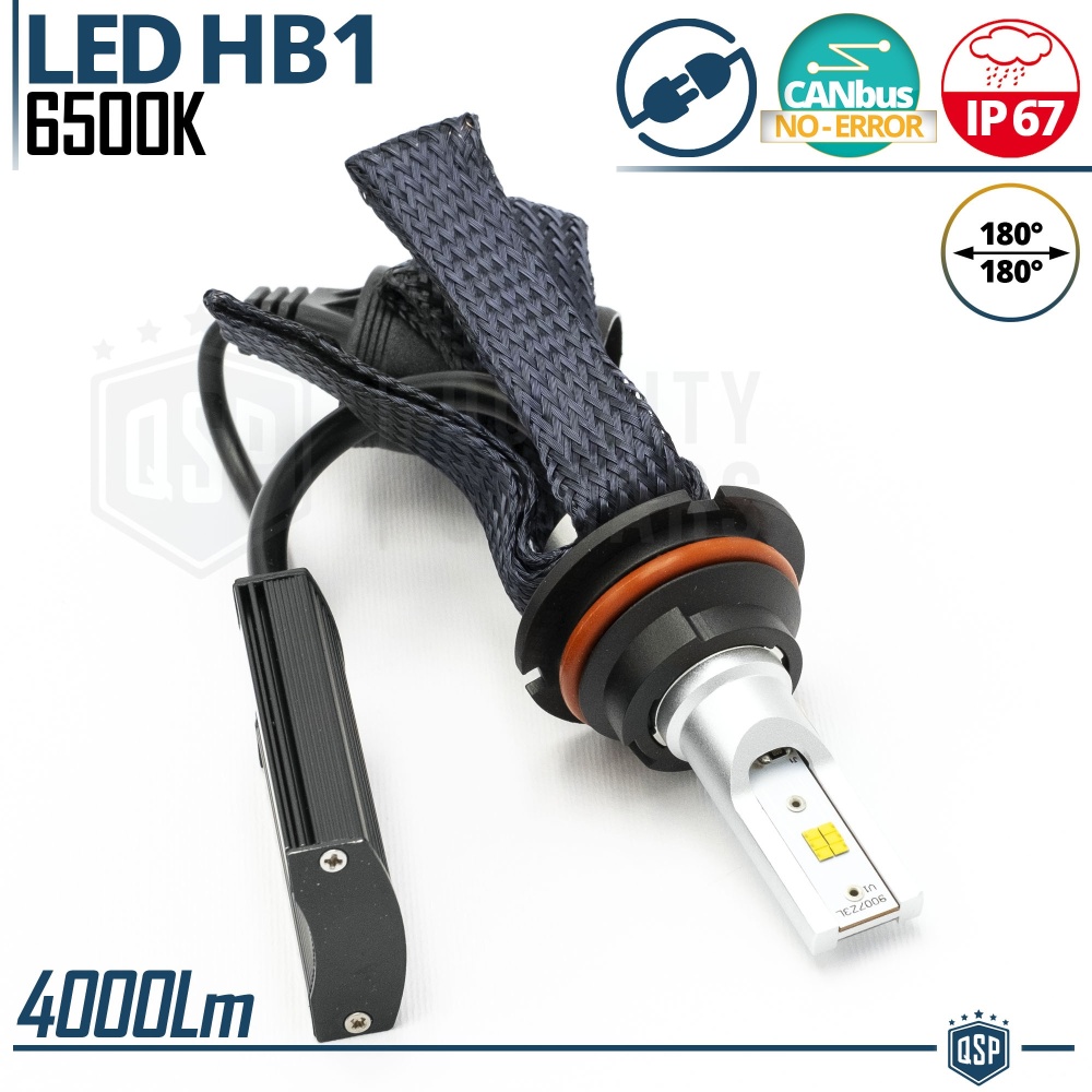 1 Bombilla LED HB1 CANbus | Conversión LED Luces de CRUCE + CARRETERA | 6500K Blanco Frío