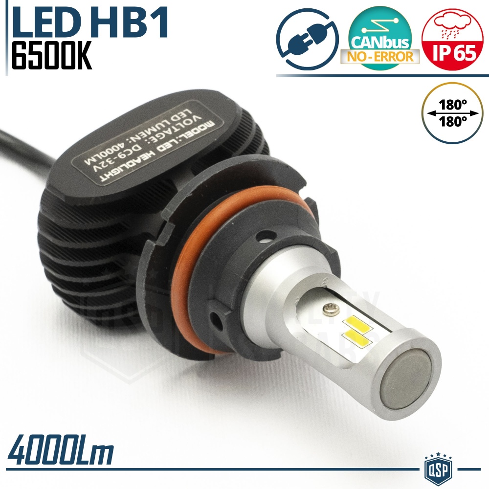 1 Bombilla LED HB1 CANbus | Luces de Croisement + Route, Faros Led 6500K Luz Blanca 4000LM 1 Bombilla LED HB1 CANbus | Luces de Croisement + Route, Faros Led 6500K Luz Blanca 4000LM