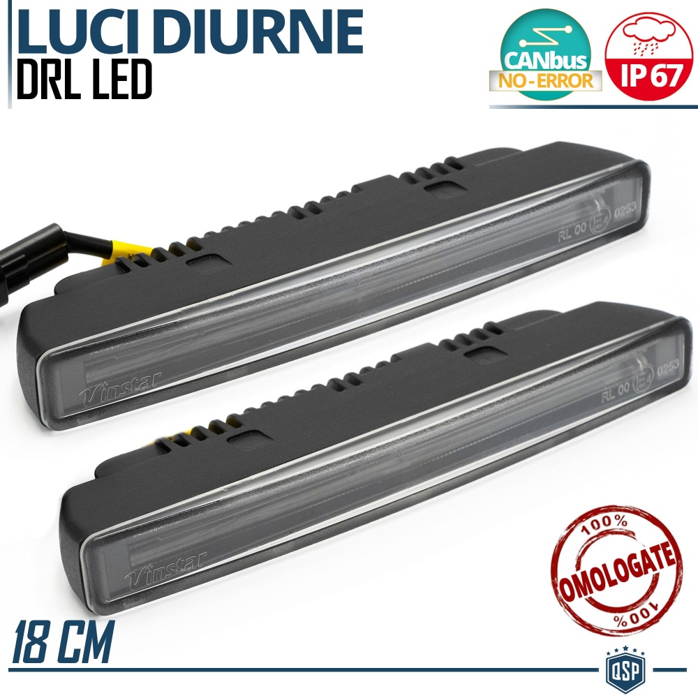 2 Luces de Día LED DRL Universales para Coches 18CM | HOMOLOGADAS Luz Blanca Potente | CANbus