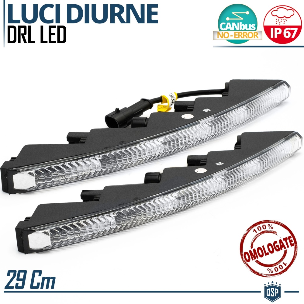 2 Luces de Día LED DRL Universales para Coches 29CM | HOMOLOGADAS Luz Blanca Potente | CANbus