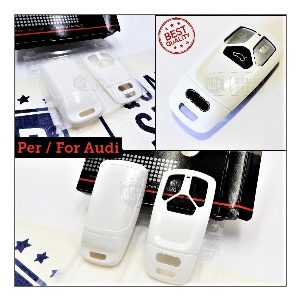 Funda Rígida Llave Mando Blanco metalizado para Audi Carcasa Protectora en Abs Térmico Funda Rígida Llave Mando Blanco metalizado para Audi Carcasa Protectora en Abs Térmico