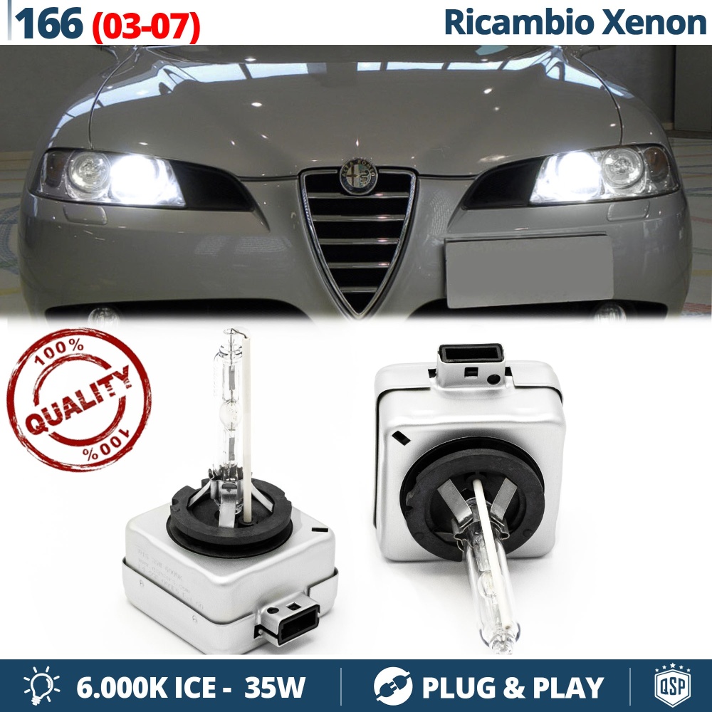2x Bombillas Bi-Xenon D1S de Repuesto para ALFA ROMEO 166 Luz 6.000K Blanco Frio Lámpara 35W