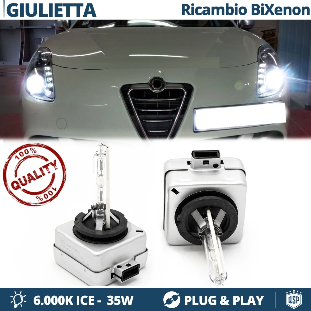 2x D1S Bi-Xenon Replacement Bulbs for ALFA ROMEO GIULIETTA HID 6.000K White Ice 35W 2x D1S Bi-Xenon Replacement Bulbs for ALFA ROMEO GIULIETTA HID 6.000K White Ice 35W