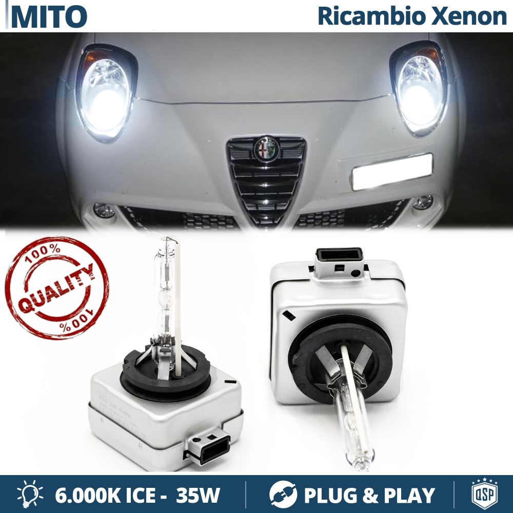 2x Bombillas Bi-Xenon D1S de Repuesto para ALFA ROMEO MITO Luz 6.000K Blanco Frio Lámpara 35W