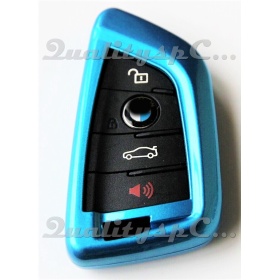 Funda Rígida Llave Mando Azul metalizado para Bmw SERIE 1 (F40) Carcasa Protectora en Abs Térmico
