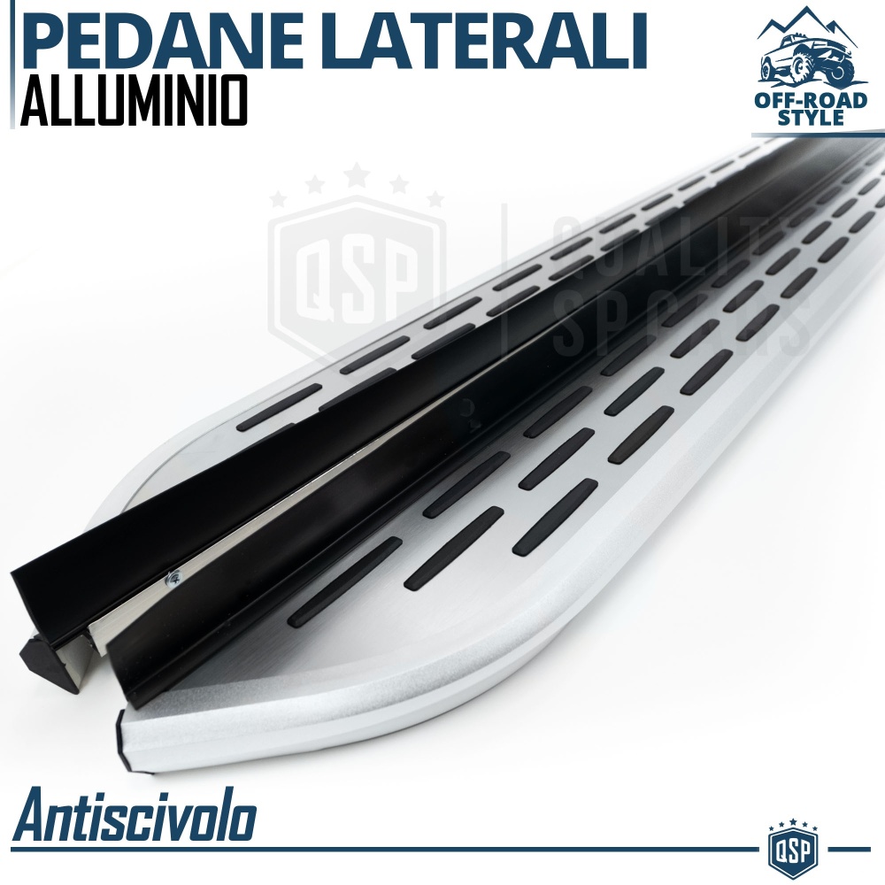 2 ESCALONES LATERALES Universales Coches y SUV | Pisaderas en Aluminio y Inserciones PVC Antideslizante