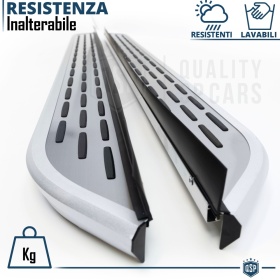 2 ESCALONES LATERALES Universales Coches y SUV | Pisaderas en Aluminio y Inserciones PVC Antideslizante